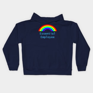 Blue Essential Employee Meme Rainbow Kids Hoodie